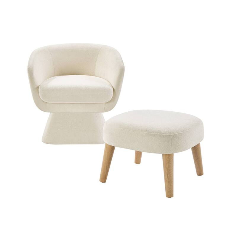 Lazy Chair with Ottoman, Modern Lounge Accent Chair, Leisure Upholstered Sofa Chair, Reading Chair with Footrest