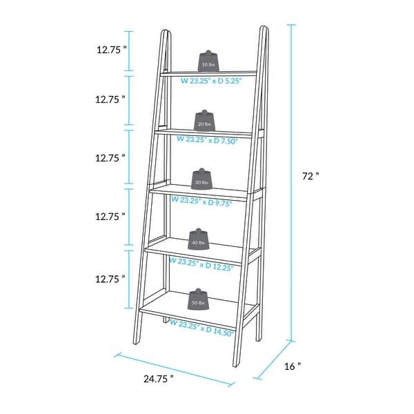 Porch & Den Peterson 5-shelf Ladder Bookcase