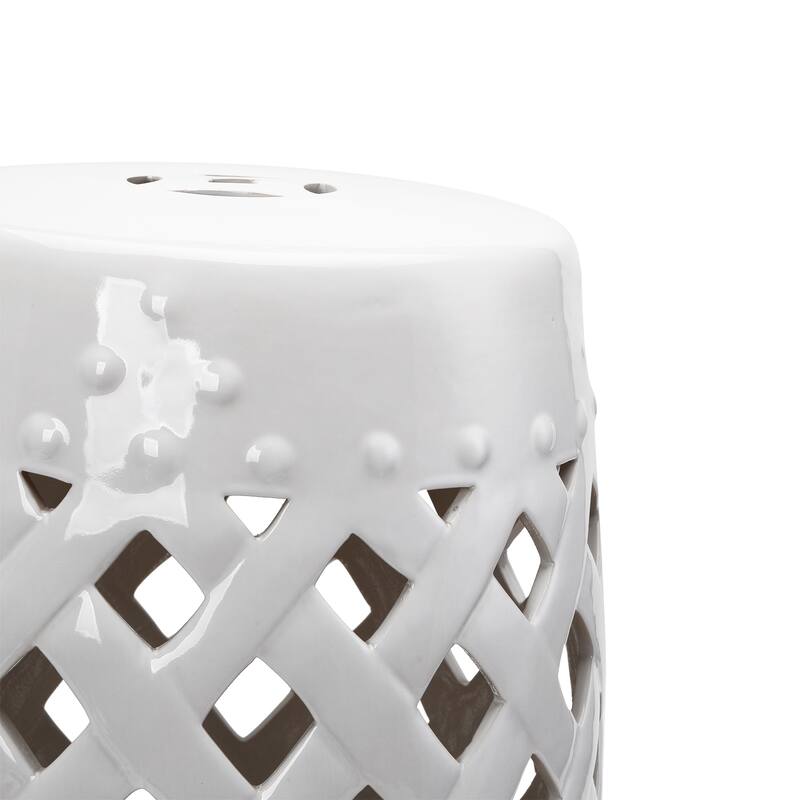 Outsunny Ceramic Indoor Outdoor Lattice Garden Stool