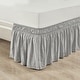 preview thumbnail 18 of 23, Lush Decor Ruched Ruffle Elastic Easy Wrap Around Bedskirt Queen/King/Cal King - Light Gray