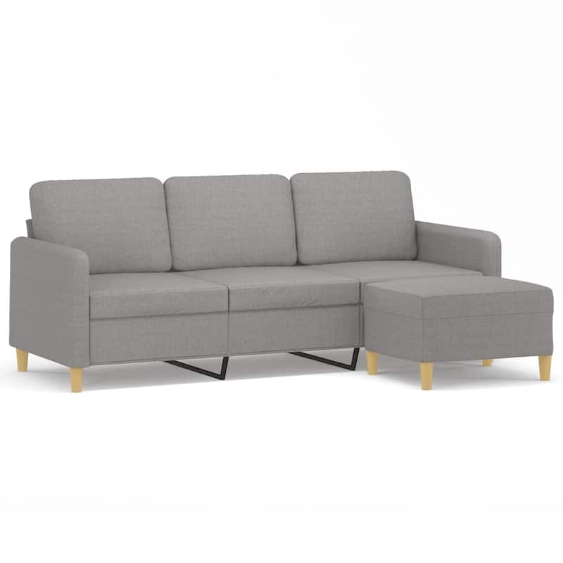 vidaXL Sofa Chair with Footstool Living Room Accent Upholstered Chair Fabric