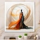 preview thumbnail 8 of 11, Designart "Abstract Contemporary African Dancer I" African American Woman Framed Wall Art Living Room 16 in. wide x 16 in. high - White