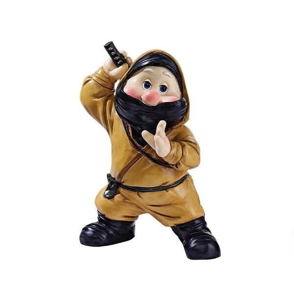 9.5" Ninja Gnome Hand Painted Outdoor Garden Statue - N/A