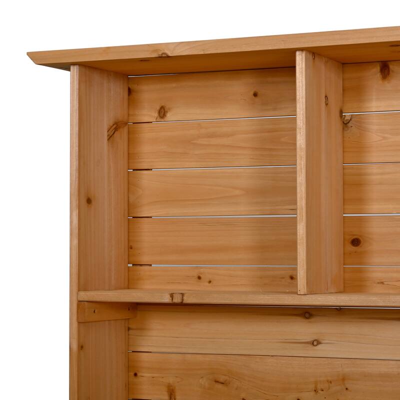 65" Outdoor Potting Bench with Stainless Steel Top, Rolling Garden Workstation with Hutch & Storage