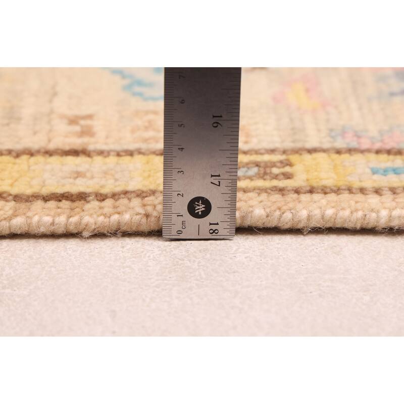 ECARPETGALLERY Hand-knotted Modern Oushak Tan Wool Rug - 4'0 x 6'2