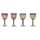 preview thumbnail 1 of 2, Hand-Blown Art Glass Wine Glasses with Stems, Set of 4 - 3.0"L x 3.0"W x 6.25"H Multicolor