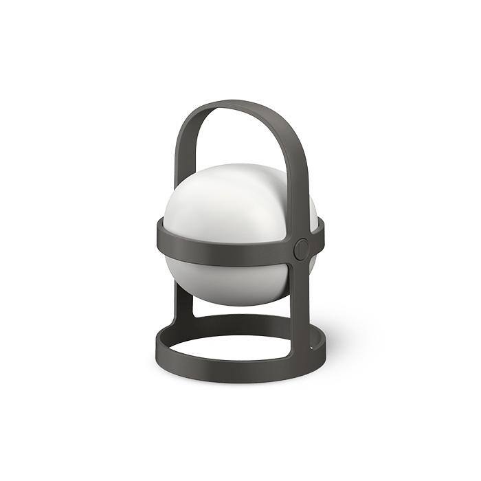 Soft Spot Solar Circular Lantern, Slate Gray - H: 7.3" - Slate Gray