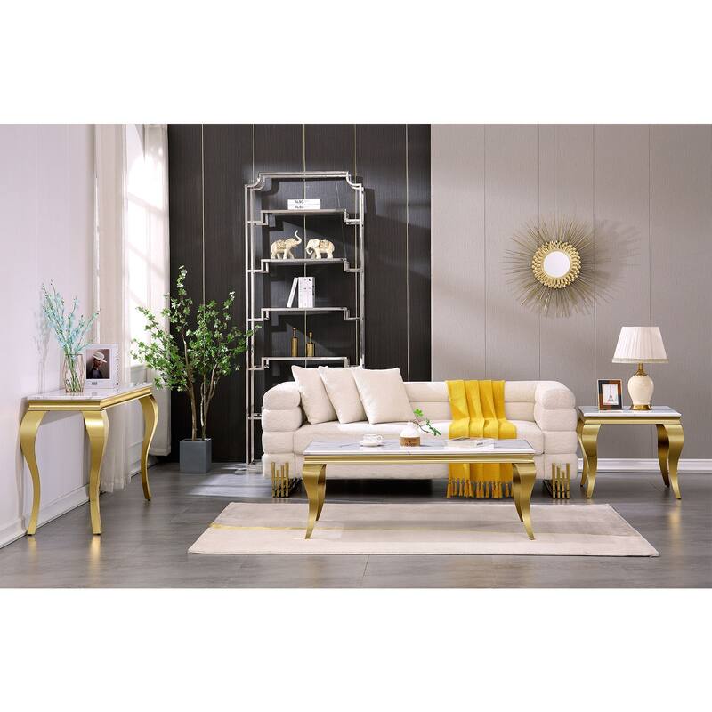 Modern Console Table with 50" top and Stainless Steel Legs for Living Room, Entryway, Hallway, Office, Foyer