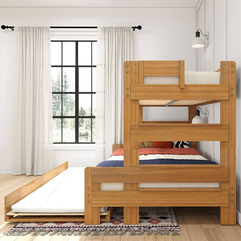 Max and Lily Farmhouse Twin over Full Bunk Bed with Trundle