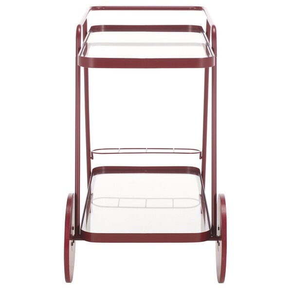 SAFAVIEH Home Zunia Glass Bar Cart with Wheels - 36