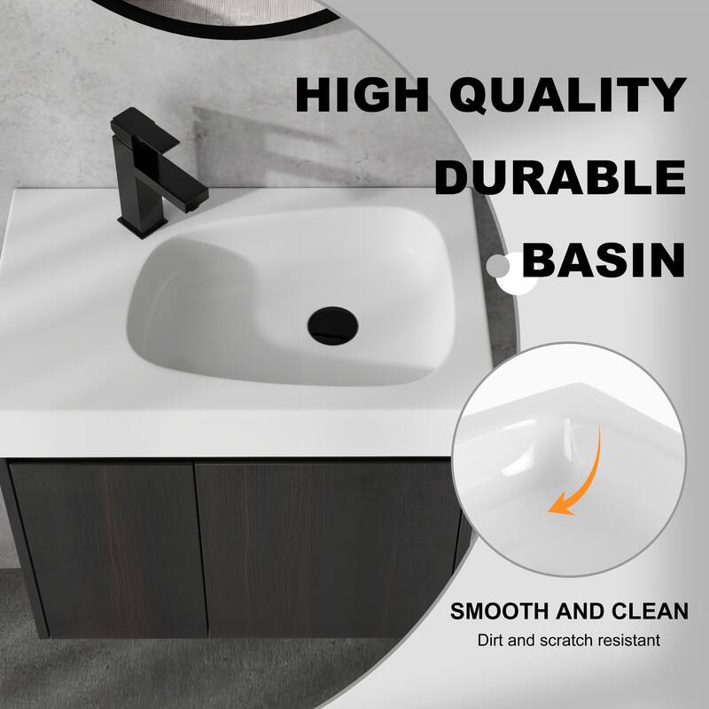 Bathroom Vanity With Sink In 16/20/24/30/36 Inch, Floating Bathroom Vanity With Soft Close Door