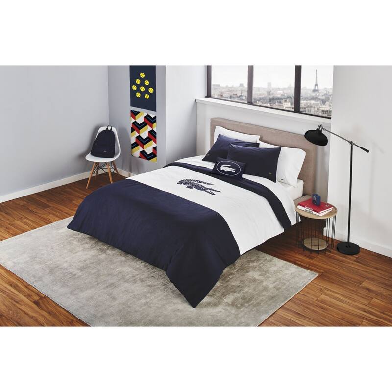 Lacoste Standard Cotton Reversible 4 Piece Comforter Set