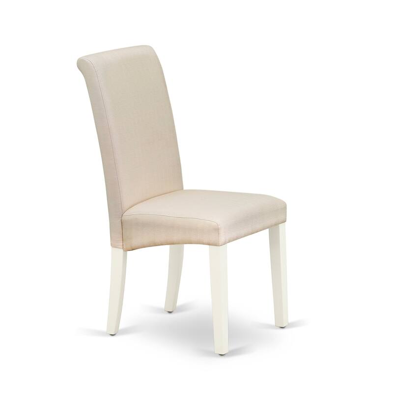 East West Furniture Barry Parson Dining Room Chairs Cream Linen