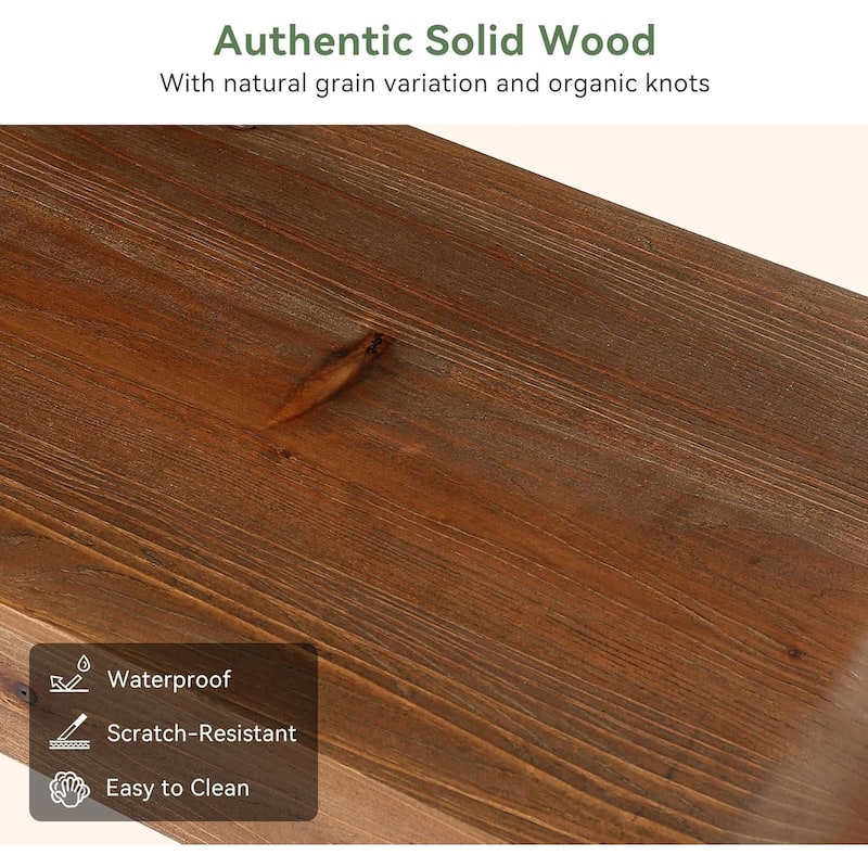 Solid Wood Dining Bench, 55" Modern Farmhouse Entryway Bench Indoor, End of Bed Bench - 55" W × 13.8" D × 17.7" H