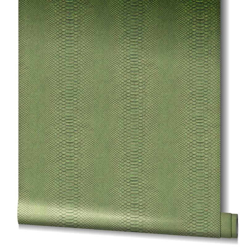 Galerie Wallcoverings Energy Collection Geometric Snake Skin Effect Wallpaper Roll - 33 feet long x 27.5 inches wide