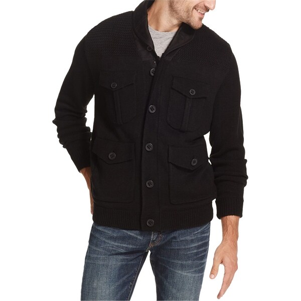 mens lined cardigan sweater