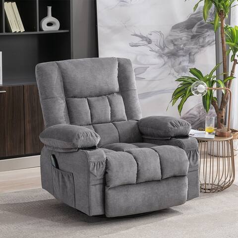 Big and Tall Massage Rocker and Swivel Recliner Chair with Heat and Vibration
