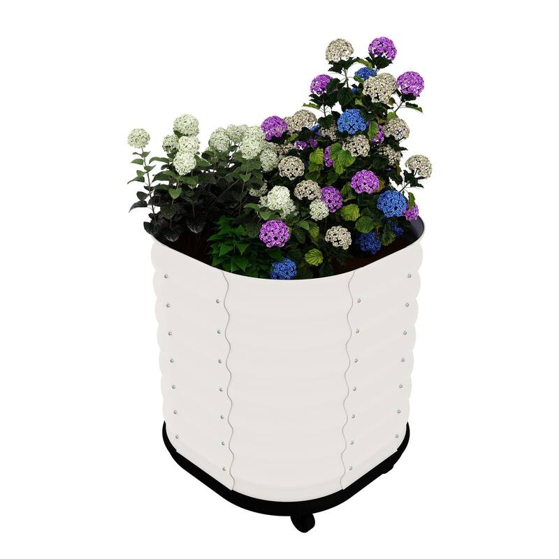 Roll & Grow Planter, with 360° Wheels - White - 23.6*23.6*27.5in