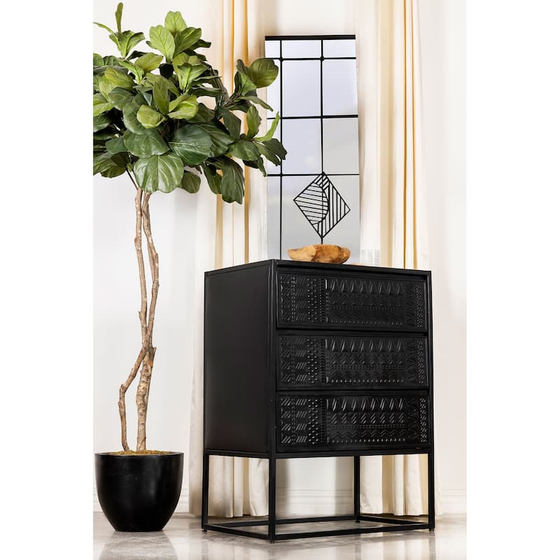 Alcoa 3-drawer Multi-Purpose Tall Accent Cabinet Black