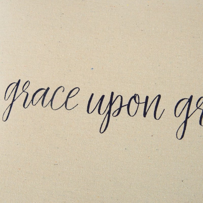Natural "Grace Upon Grace" Decorative Pillow