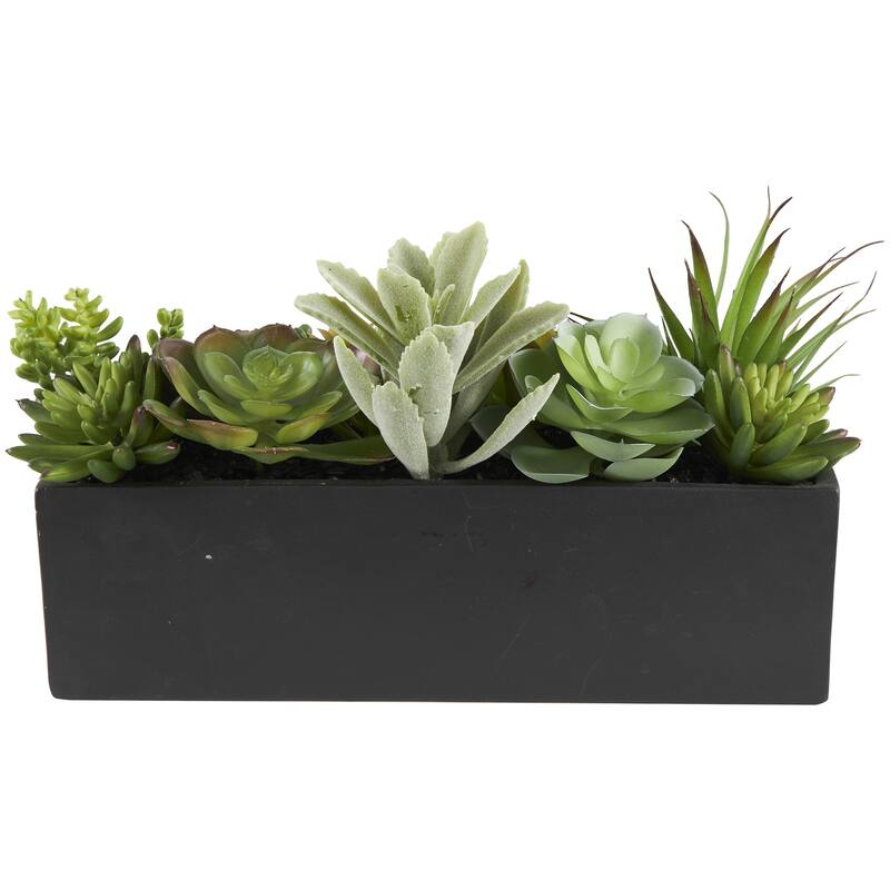 Green Faux Foliage Geometric Artificial Foliage