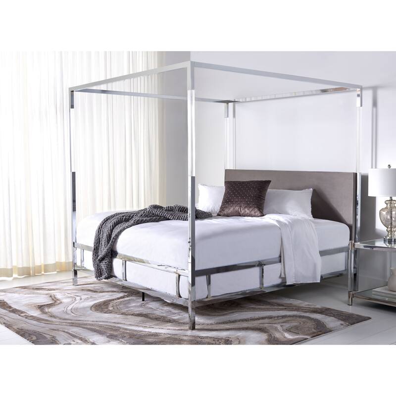 SAFAVIEH Couture Dorothy Velvet/ Acrylic Queen-size Canopy Bed