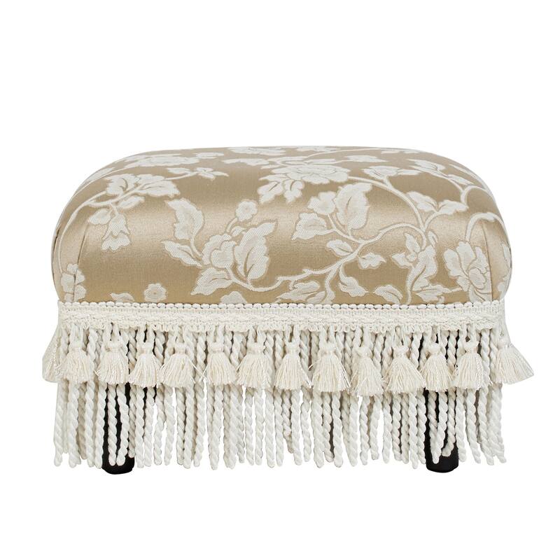 Accent Footstool Ottoman, Sturdy Solid Hardwood and Plywood Frame