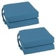 preview thumbnail 12 of 79, 16-inch Square Indoor Twill Chair Cushions (Set of 2 or 4) - 16 x 16 Set of 4 - Indigo