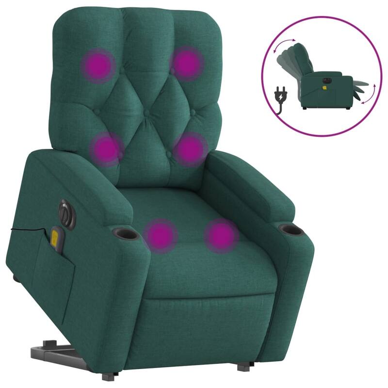 vidaXL Stand up Massage Recliner Chair Power Lift Wingback Armchair Fabric