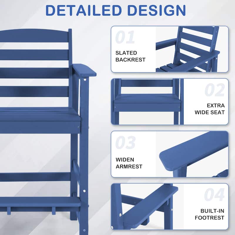 Vrakae Outdoor Adirondack Bar Stool Chair