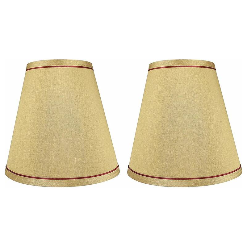 Many Selections Table Lamp Shade, 5 inch Top, 9 inch Bottom, 8.5 inch Slant - Set of 2 - Gold, Burgundy