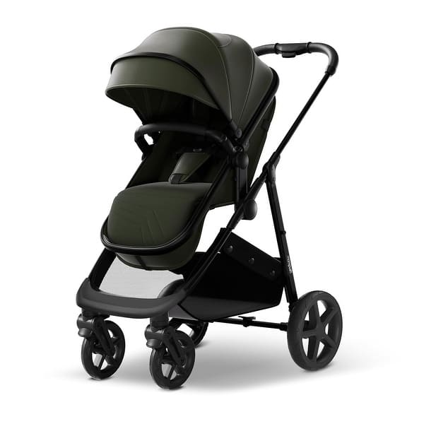 slide 2 of 5, Mompush Wiz Baby Stroller, Convertible Infant Stroller for Newborn and Toddler with Reversible Seat and Large UPF 50+ Canopy