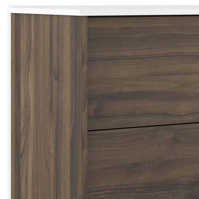HomeRoots 32" Dark Brown Wood Floating Bathroom Vanity With White Sink And Two Drawers - 32.00 in. x 24.60 in. x 21.60 in.