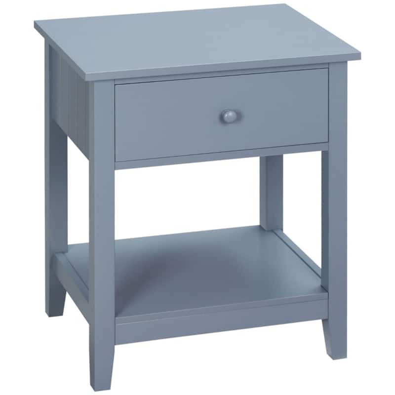 MDF Coffee Table with Drawer and Bottom Shelf - 19.75'' W x 13.75'' D x 23.5'' H - Grey