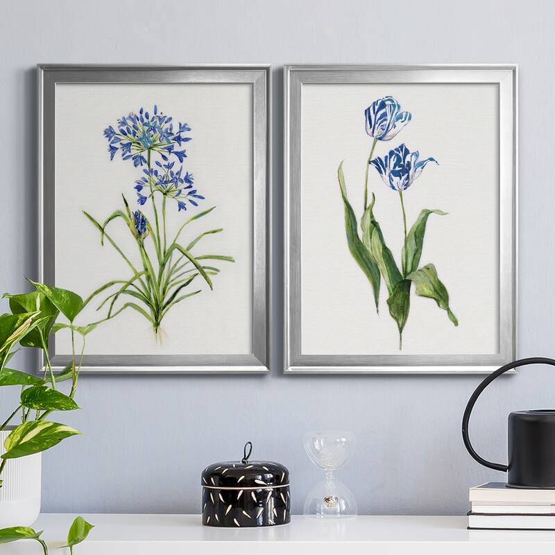Blue Lively Botanical I Premium Framed Print - Ready to Hang - Multi-Color