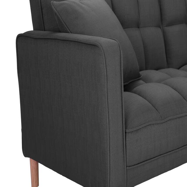 LUXMOD Futon Sleeper Sofa With 2 Pillows Fabric
