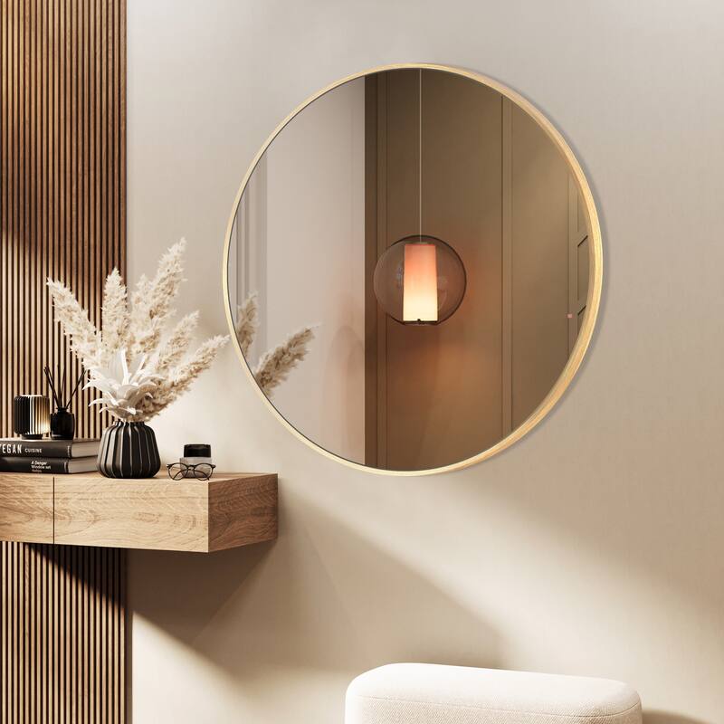 Modern Bathroom Wall Mounted Round Vanity Mirror Bed Bath & Beyond