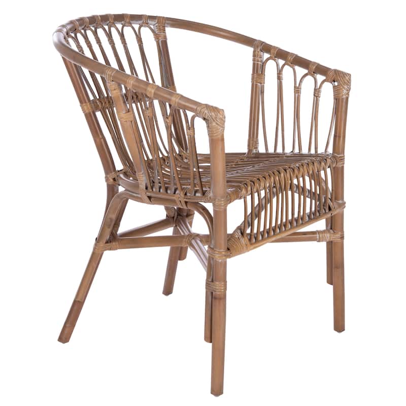 SAFAVIEH Silia Rattan Accent Chairs (Set of 2) - 22.8" W x 23.6" L x 30.3" H - 23Wx24Dx30H