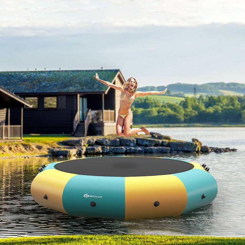 10FT Inflatable Water Bouncer Splash Padded Water Trampoline