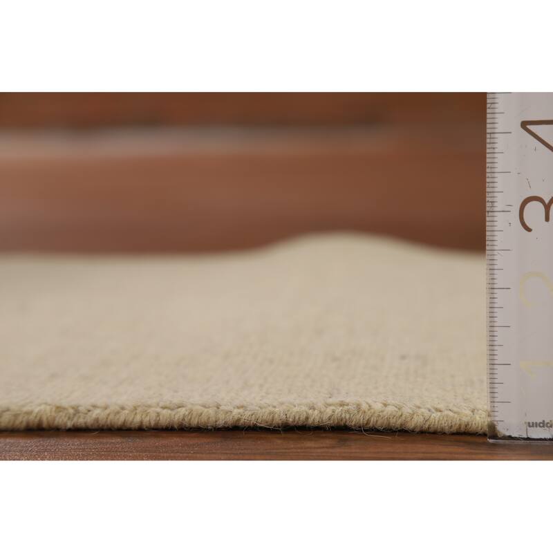 Gabbeh Modern Solid Rug Hand-Knotted Wool Carpet - 1'8"x 3'4"