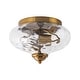 preview thumbnail 50 of 55, Modern Farmhouse 2-light Water Pattern Hammered Glass Flush Mount 9in