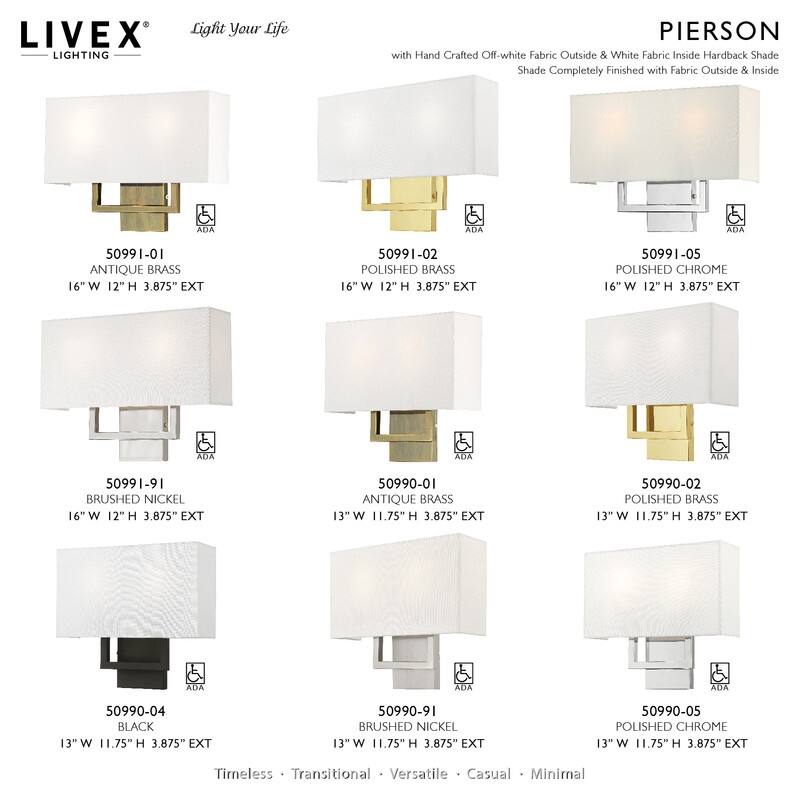 Livex Lighting 2-light Polished Brass Wall Sconce, 50991-02 - 16" W X 12" H X 3.875" EXT