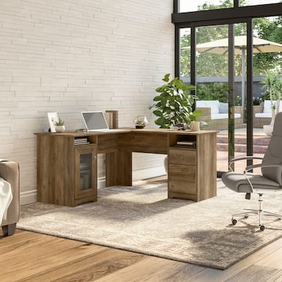 Cabot 60W L Shaped Computer Desk with Storage by Bush Furniture