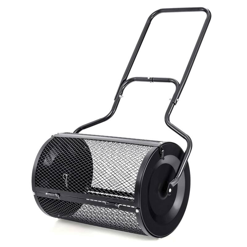 Costway 24" Peat Moss Spreader Compost Spreader with Upgrade Side - See Details - Black