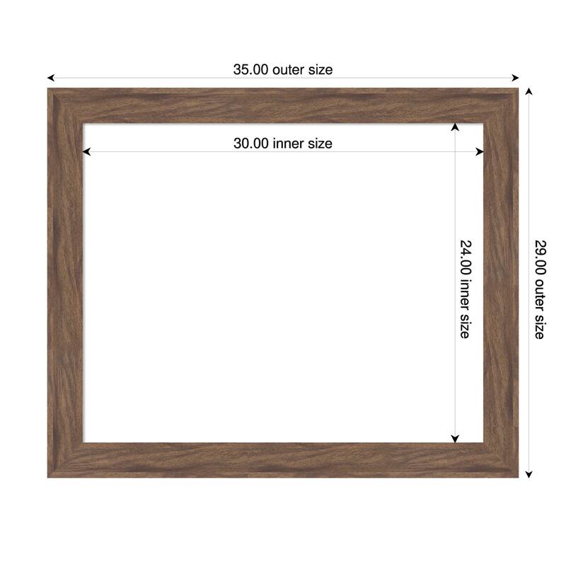 Pia Medium Brown Framed Dry Erase Magnetic Board - 35 x 29 in