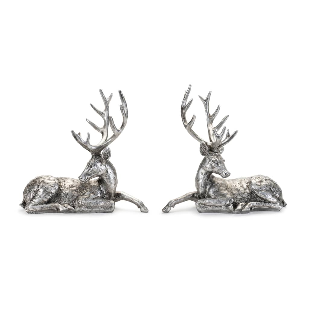 Metallic Deer Statue (Set of 2) - N/A