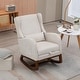 preview thumbnail 1 of 59, High back Upholstered Accent Rocking Chair Nursery Chair With Retractable Footrest Beige