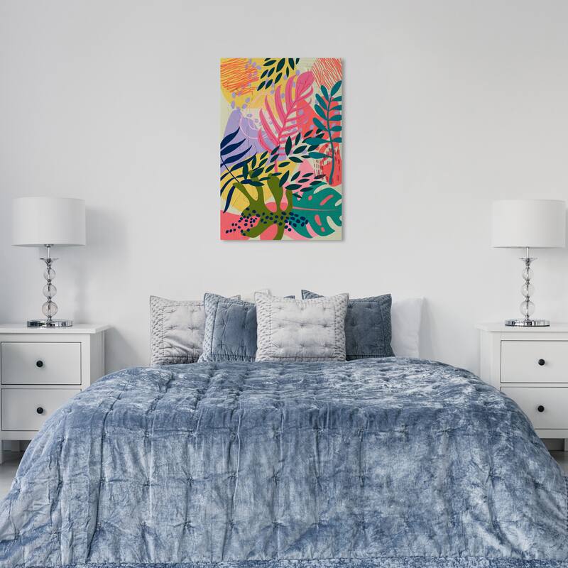 Wynwood Studio Canvas Floral and Botanical Plant life Party Pink and Modern & Contemporary Wall Art Canvas Print - 36 x 24