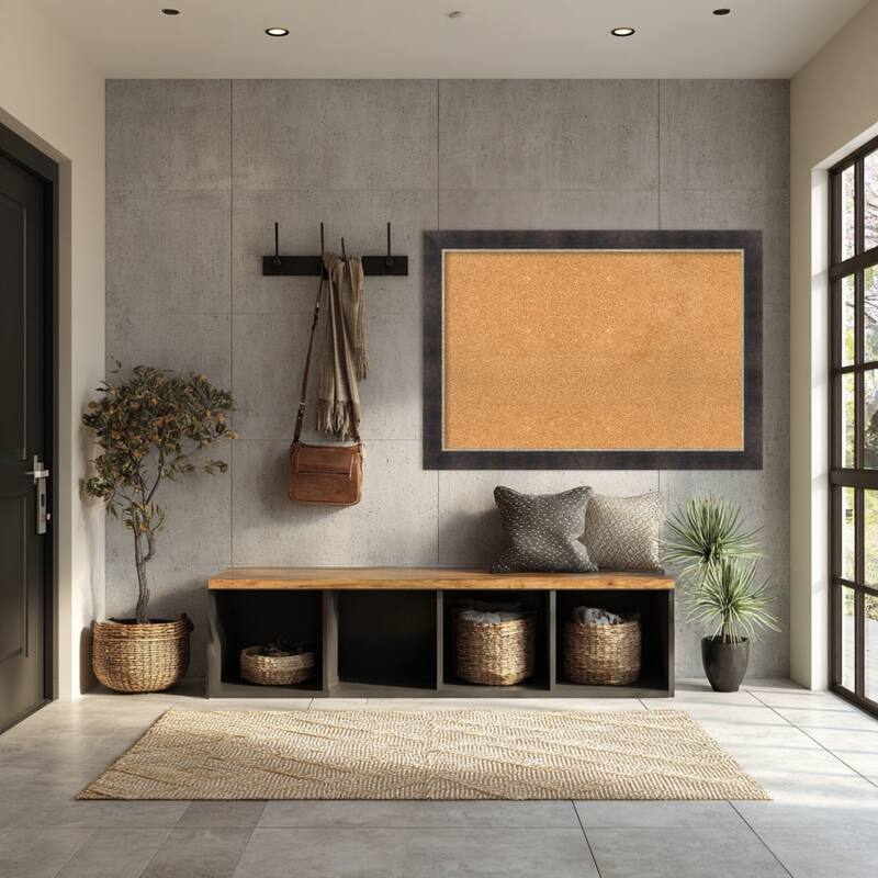 Odin Antique Bronze Wood Framed Cork Board - Bulletin Board, Organization Board, Pin Board