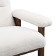 preview thumbnail 12 of 13, Roomfitters Mid-Century Accent Chair with Ottoman, Fabric Upholstered Armchair and Footrest Set with Wood Frame, White